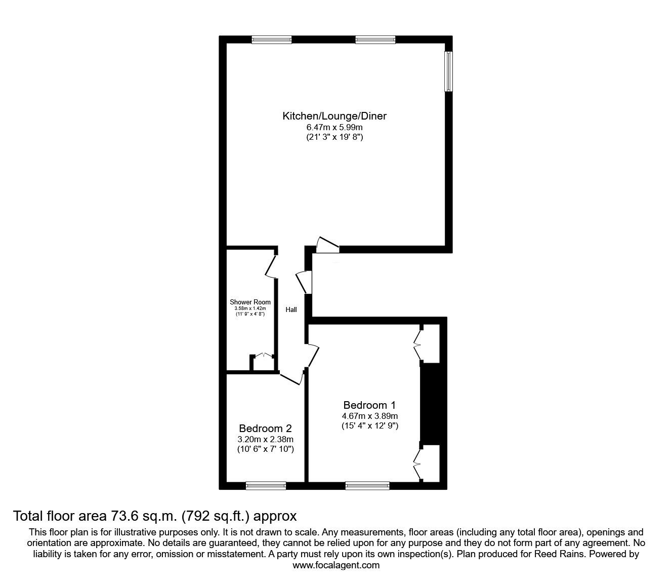 Floorplan of 2 bedroom Flat for sale, Watergate Street, Chester, Cheshire, CH1