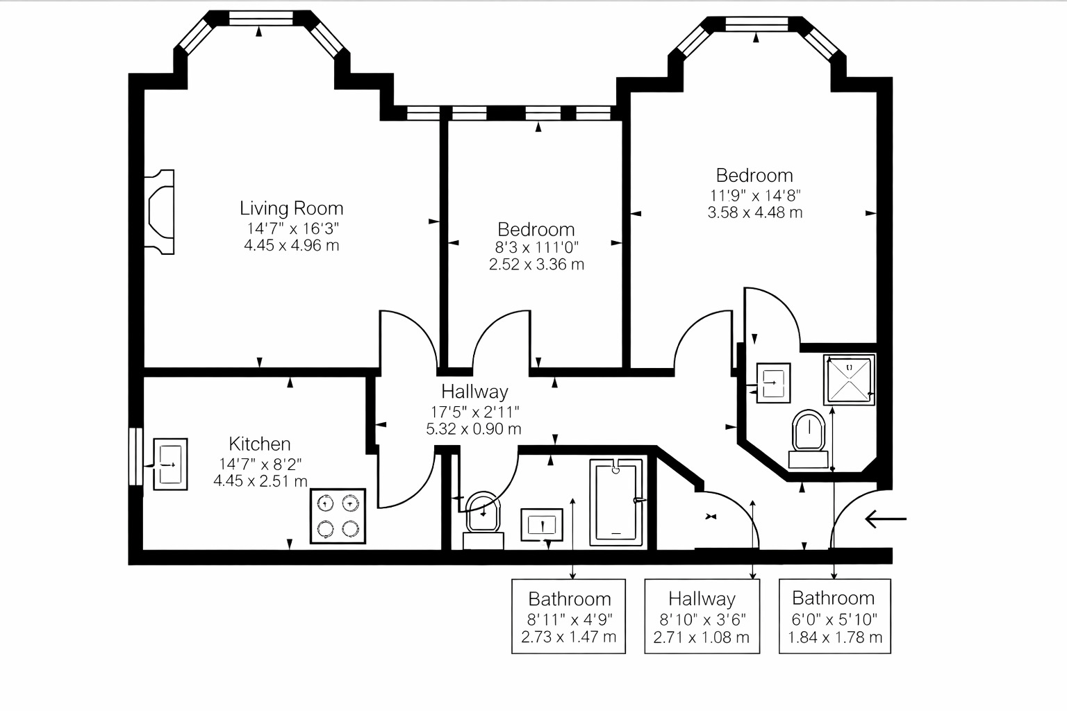 Floorplan of 2 bedroom Flat for sale, Hoole Road, Chester, Cheshire, CH2