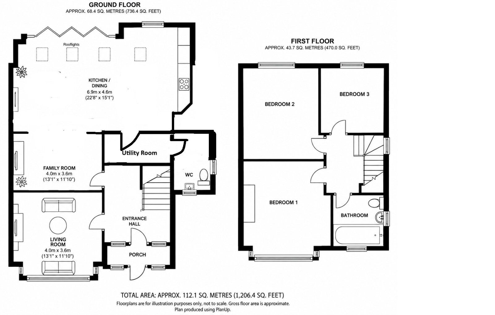 Floorplan of 3 bedroom Semi Detached House for sale, Greenbank Road, Chester, Cheshire, CH2