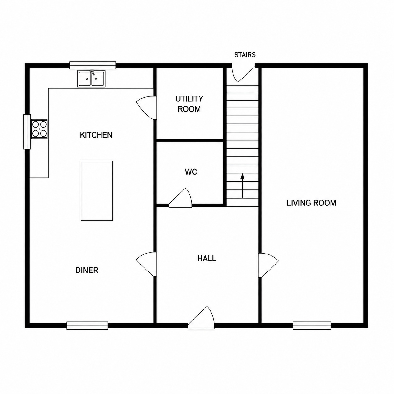 Floorplan of 2 bedroom Semi Detached House for sale, Denson Court, Backford, Cheshire, CH1