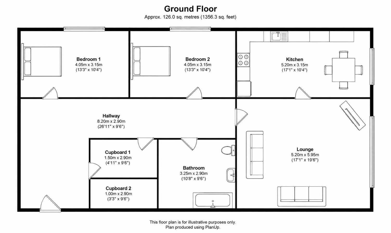 Floorplan of 2 bedroom Flat for sale, Montrose Court, Chester, CH4