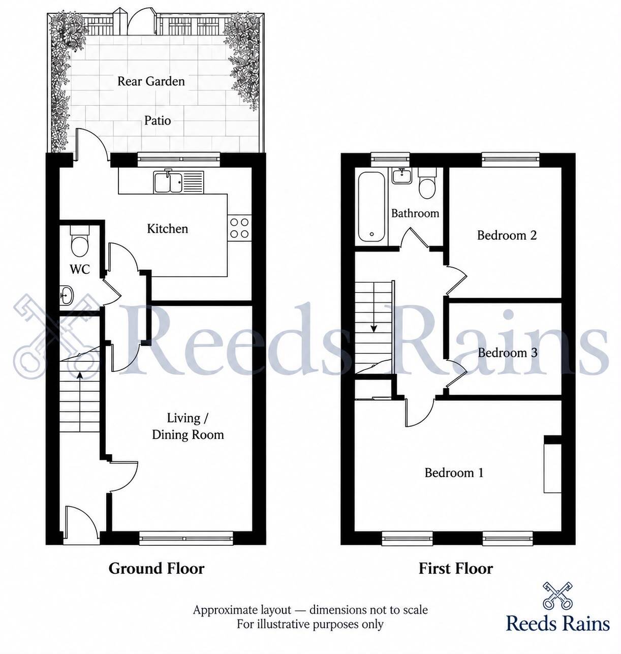 Floorplan of 3 bedroom Mid Terrace Property to rent, Eaton Mews, Chester, Cheshire, CH4
