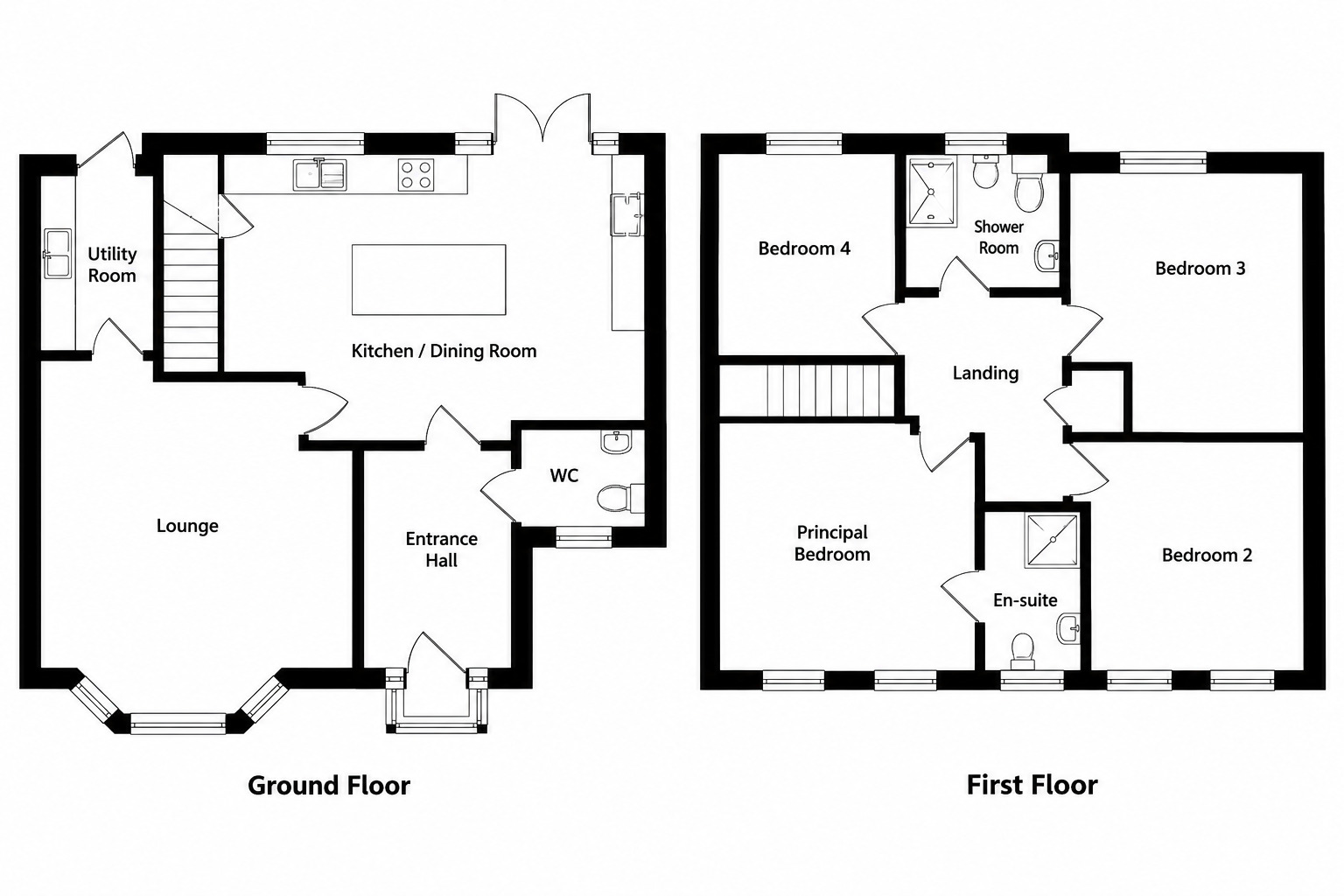 Floorplan of 4 bedroom Detached House for sale, Beeby Way, Broughton, Flintshire, CH4