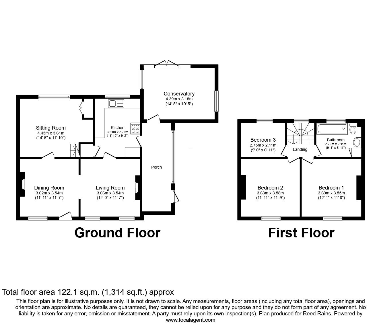 Floorplan of 3 bedroom Detached Property for sale, Guilden Sutton Lane, Guilden Sutton, Cheshire, CH3