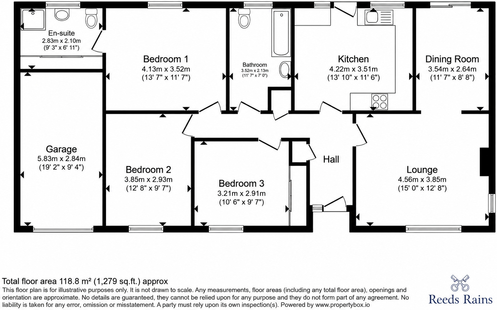 Floorplan of 3 bedroom Detached Bungalow for sale, Rawson Road, Blacon, Cheshire, CH1