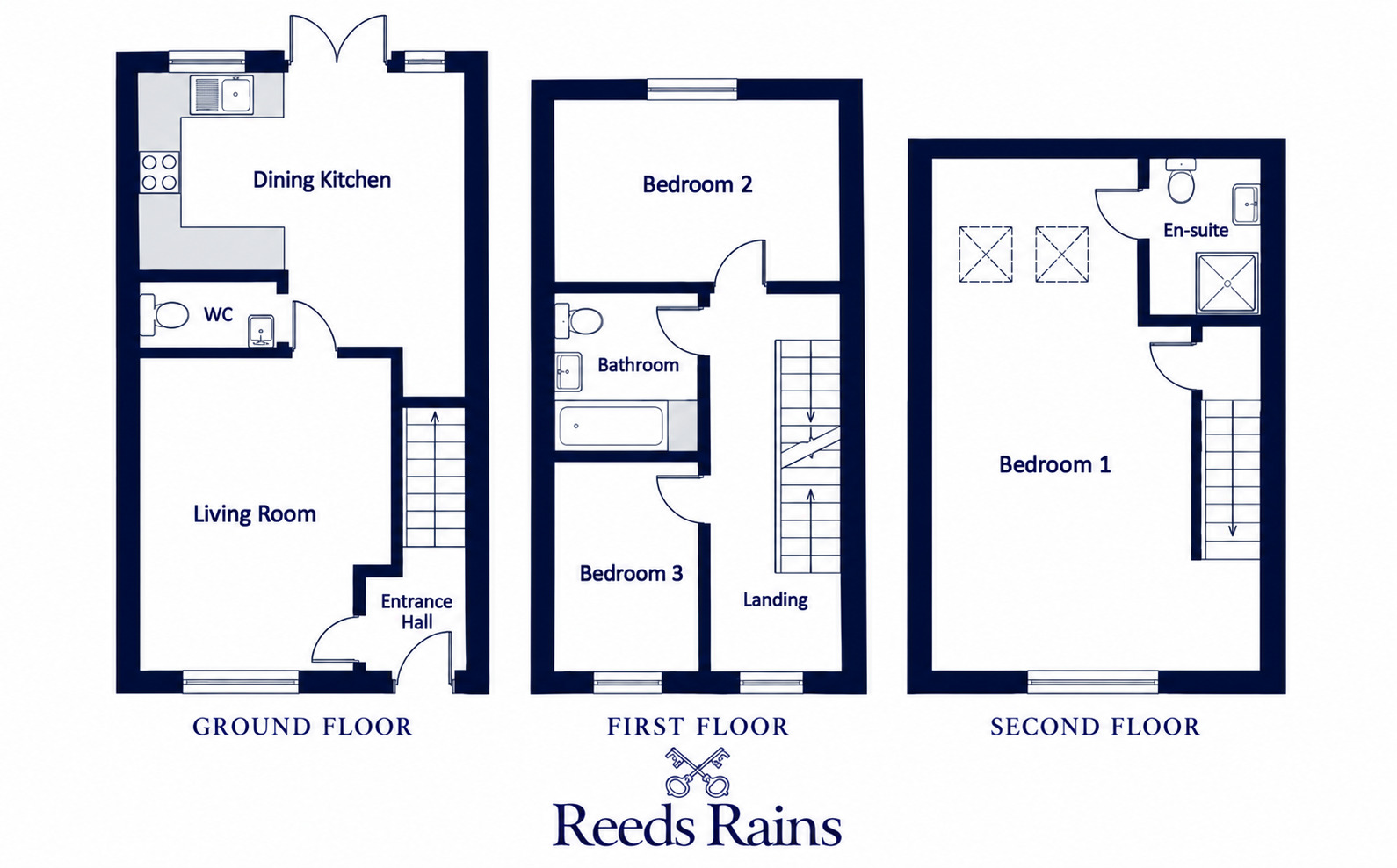 Floorplan of 3 bedroom Semi Detached House for sale, Tiberius Way, Chester, Cheshire, CH4