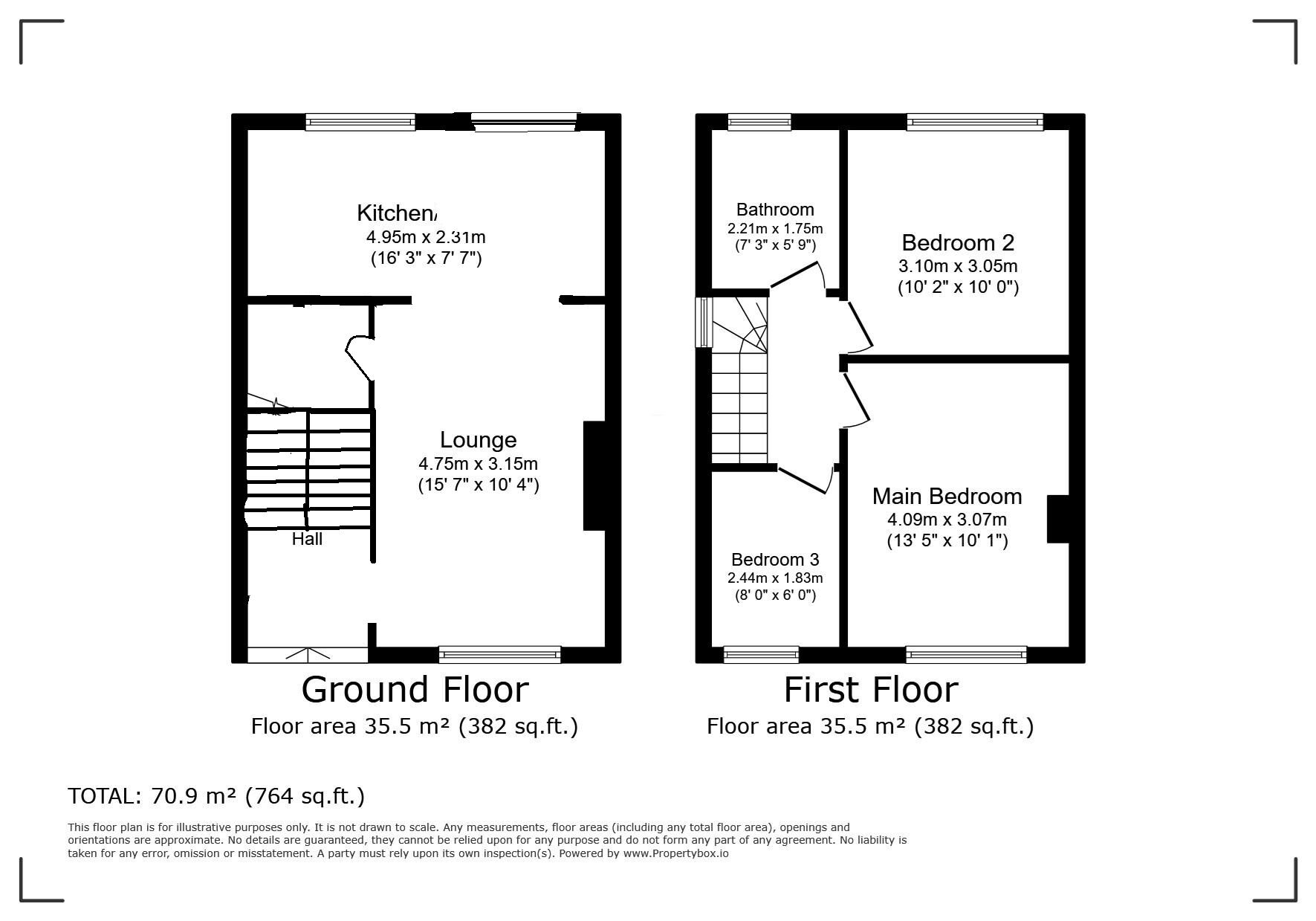 Floorplan of 3 bedroom Semi Detached House for sale, Hadrian Drive, Blacon, Cheshire, CH1