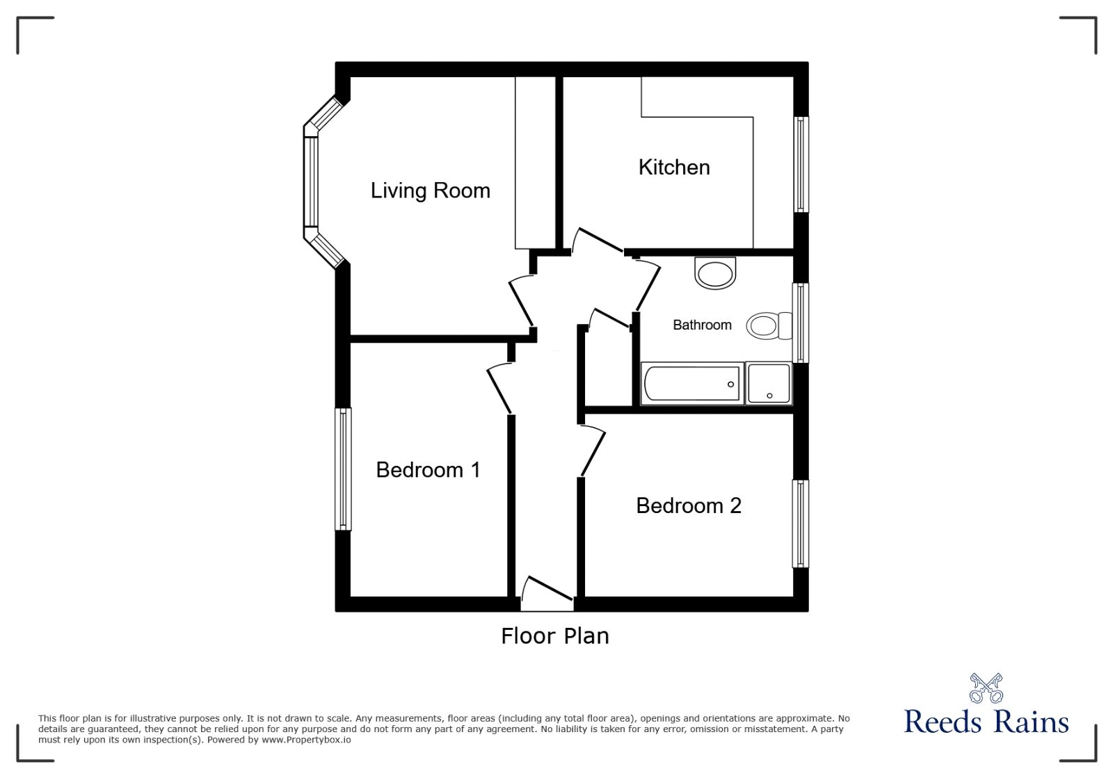 Floorplan of 2 bedroom  Flat to rent, Laithe Hall Avenue, Cleckheaton, West Yorkshire, BD19