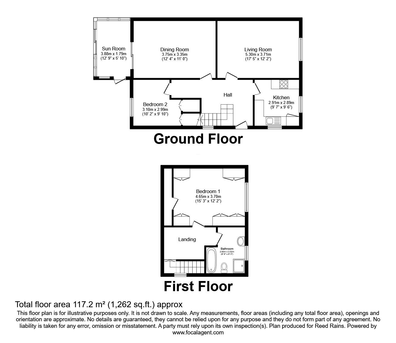 Floorplan of 2 bedroom Detached House for sale, Church Lane, Gomersal, West Yorkshire, BD19