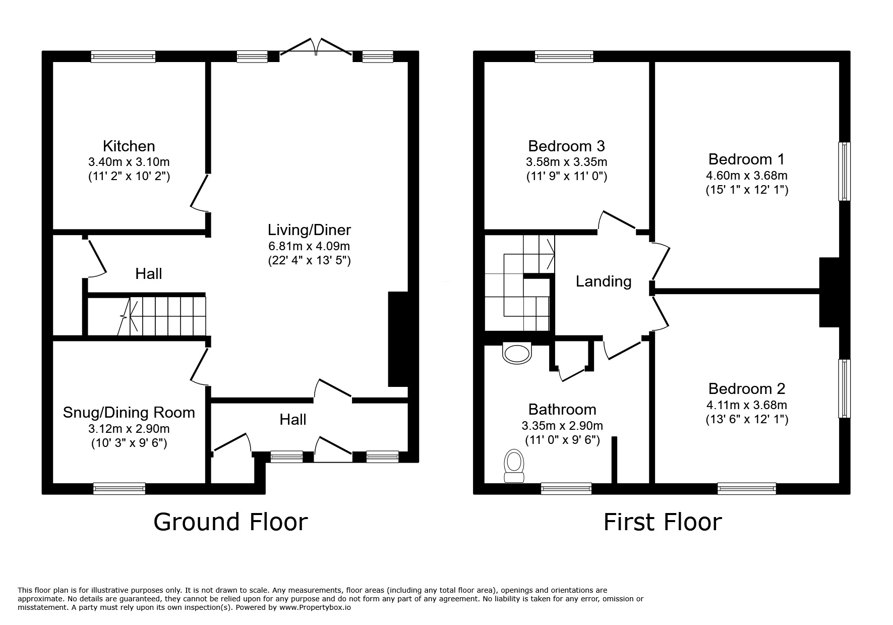 Floorplan of 3 bedroom Mid Terrace House for sale, Sal Royd Road, Low Moor, West Yorkshire, BD12