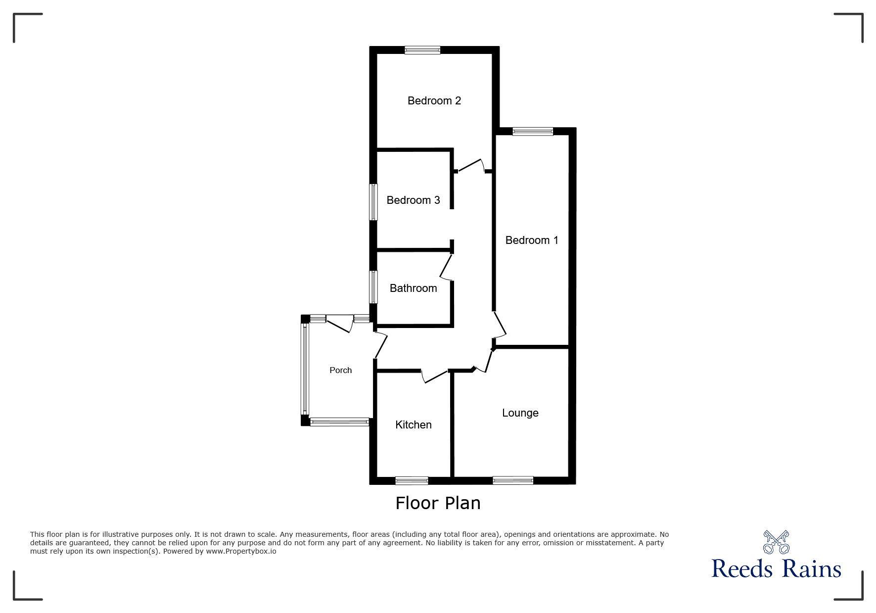 Floorplan of 3 bedroom Semi Detached Bungalow for sale, Pyenot Gardens, Cleckheaton, West Yorkshire, BD19