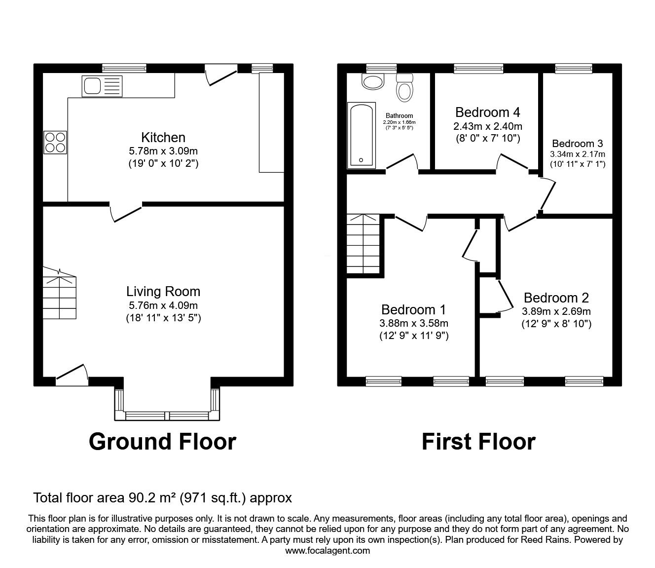 Floorplan of 4 bedroom Mid Terrace House for sale, Kesteven Road, Bradford, West Yorkshire, BD4