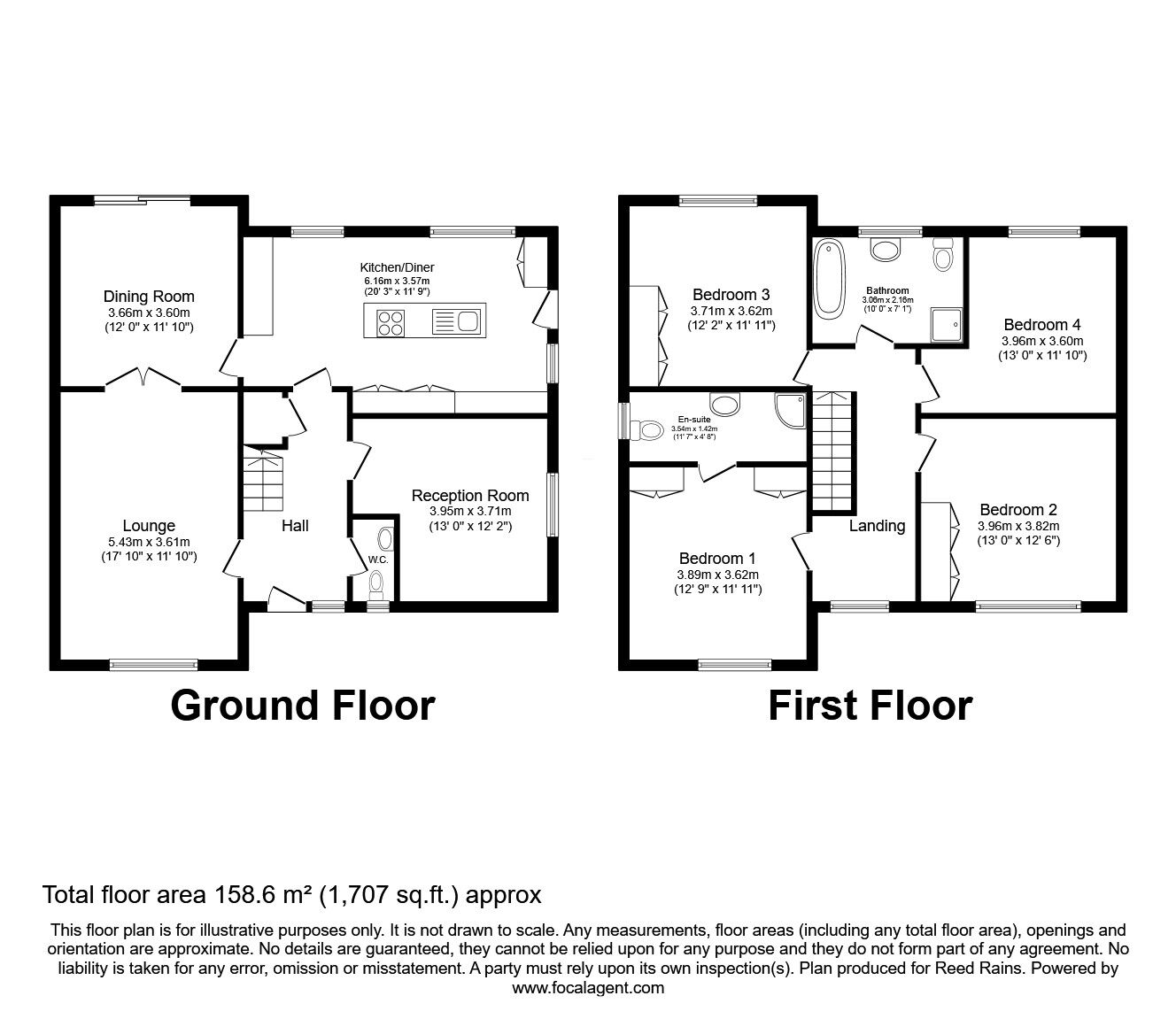 Floorplan of 4 bedroom Detached House for sale, Tanner Street, Liversedge, West Yorkshire, WF15