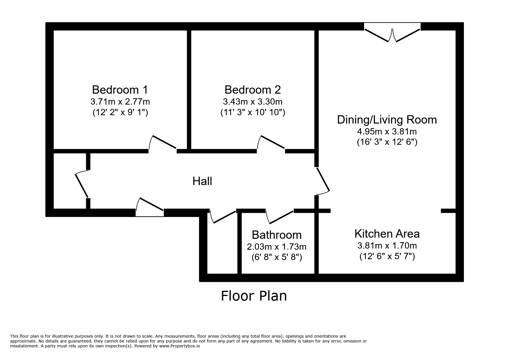 Floorplan of 2 bedroom  Flat for sale, Manor Park Road, Cleckheaton, West Yorkshire, BD19