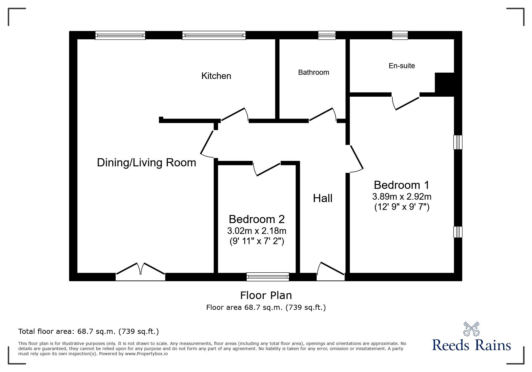 Floorplan of 2 bedroom  Flat for sale, Dunstan Grove, Cleckheaton, West Yorkshire, BD19