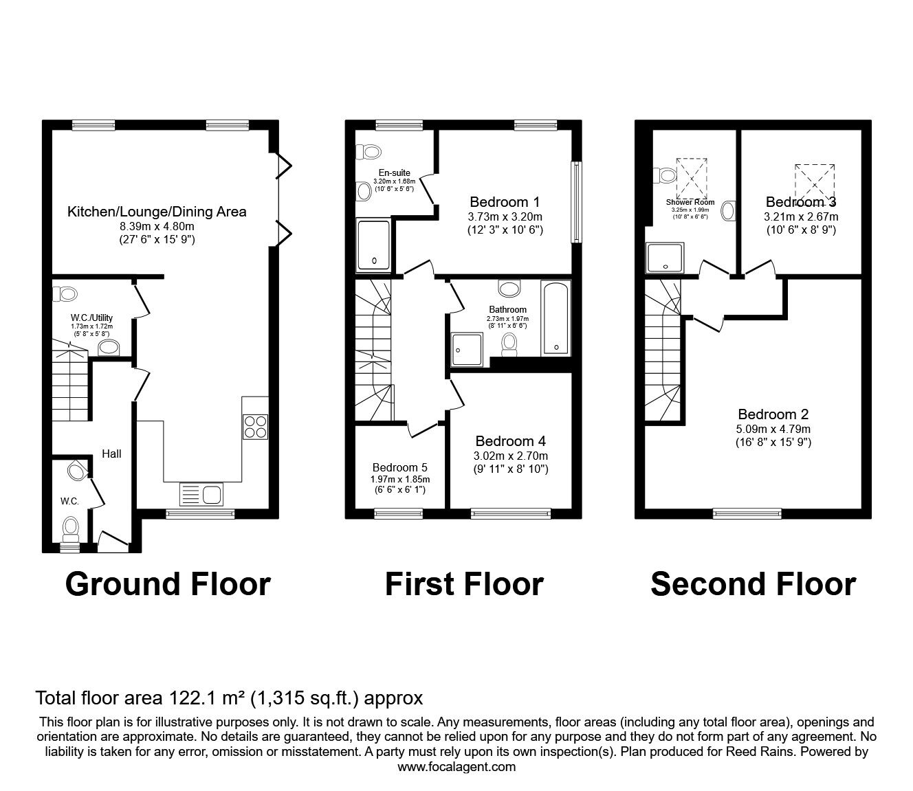 Floorplan of 5 bedroom Mid Terrace House to rent, Halifax Road, Todmorden, West Yorkshire, OL14