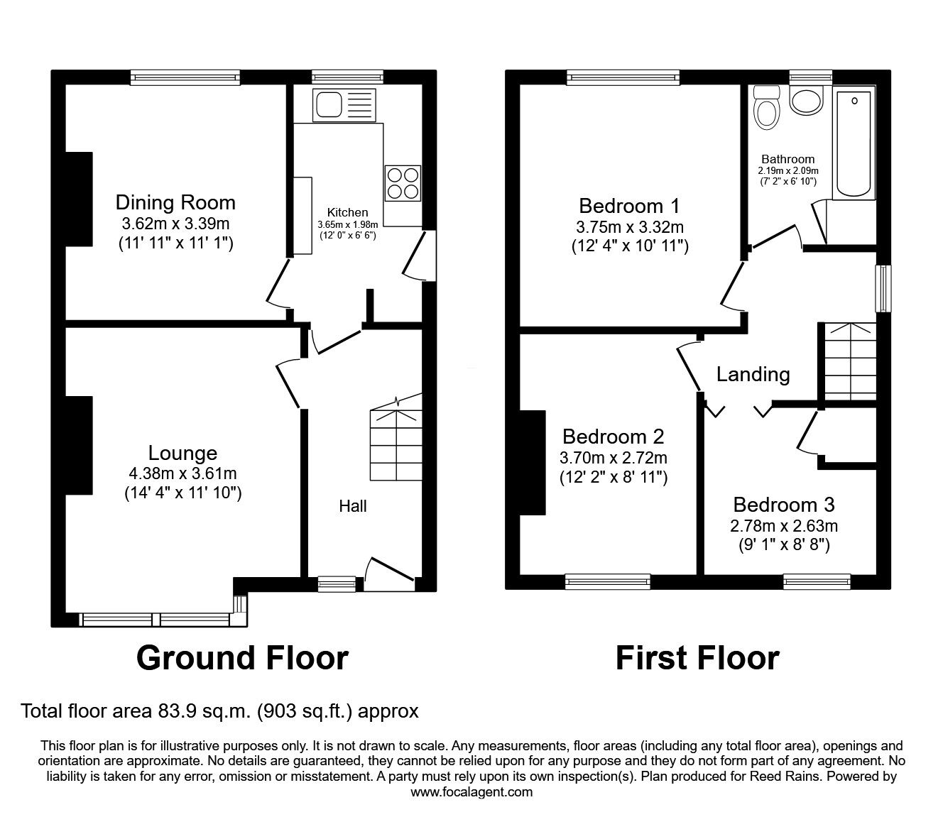 Floorplan of 3 bedroom Semi Detached House for sale, Greenton Avenue, Scholes, West Yorkshire, BD19