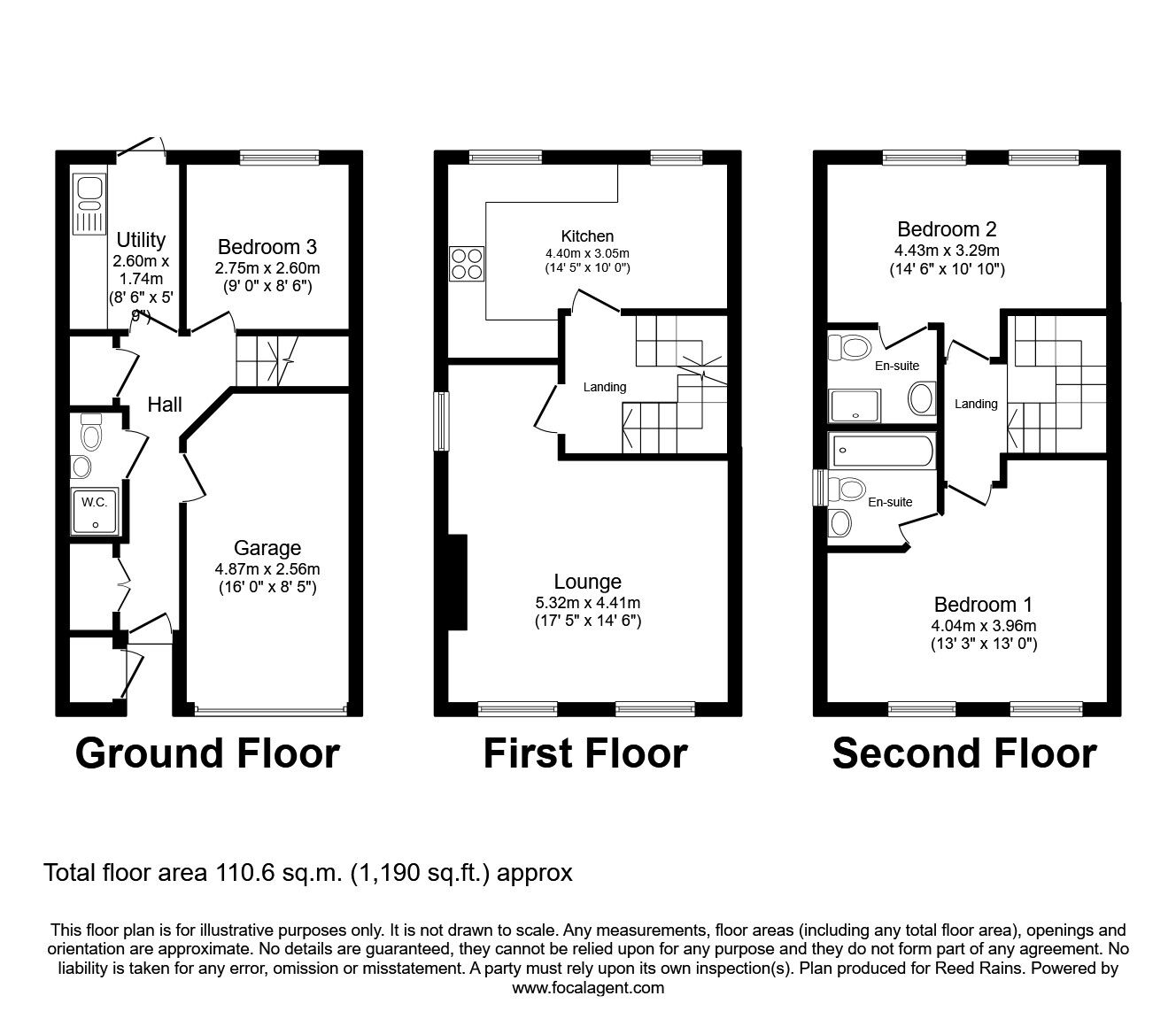 Floorplan of 3 bedroom End Terrace House for sale, Widdop Close, Bradford, West Yorkshire, BD6