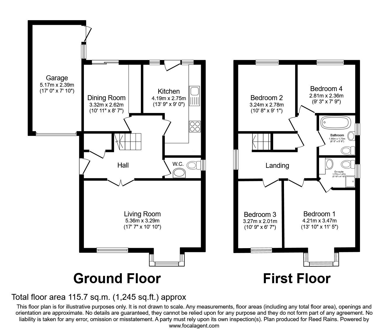 Floorplan of 4 bedroom Detached House for sale, Millstone Rise, Liversedge, West Yorkshire, WF15