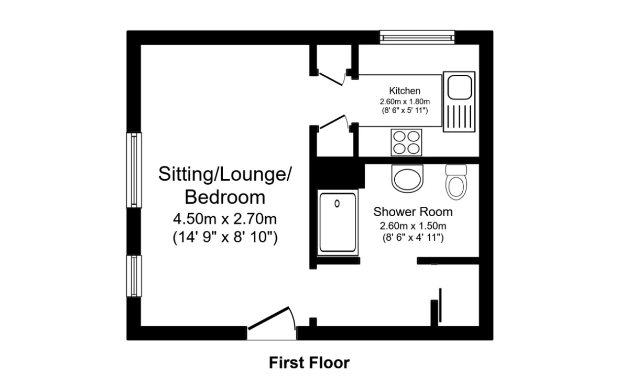Floorplan of 1 bedroom  Flat for sale, Acaster Drive, Low Moor, West Yorkshire, BD12