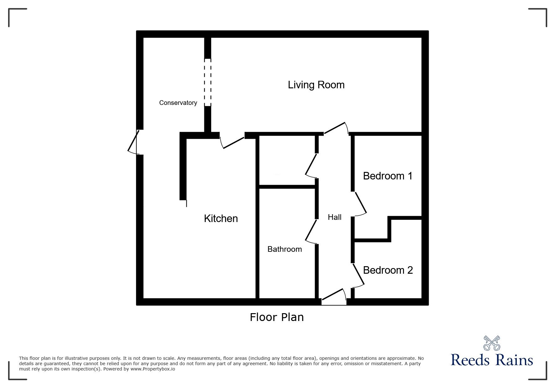 Floorplan of 2 bedroom Semi Detached Bungalow for sale, Penn Grove, Liversedge, West Yorkshire, WF15