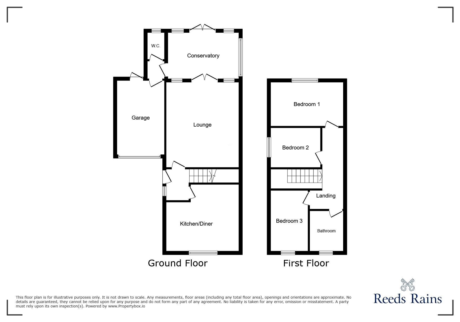 Floorplan of 3 bedroom Semi Detached House for sale, Penn Grove, Liversedge, West Yorkshire, WF15