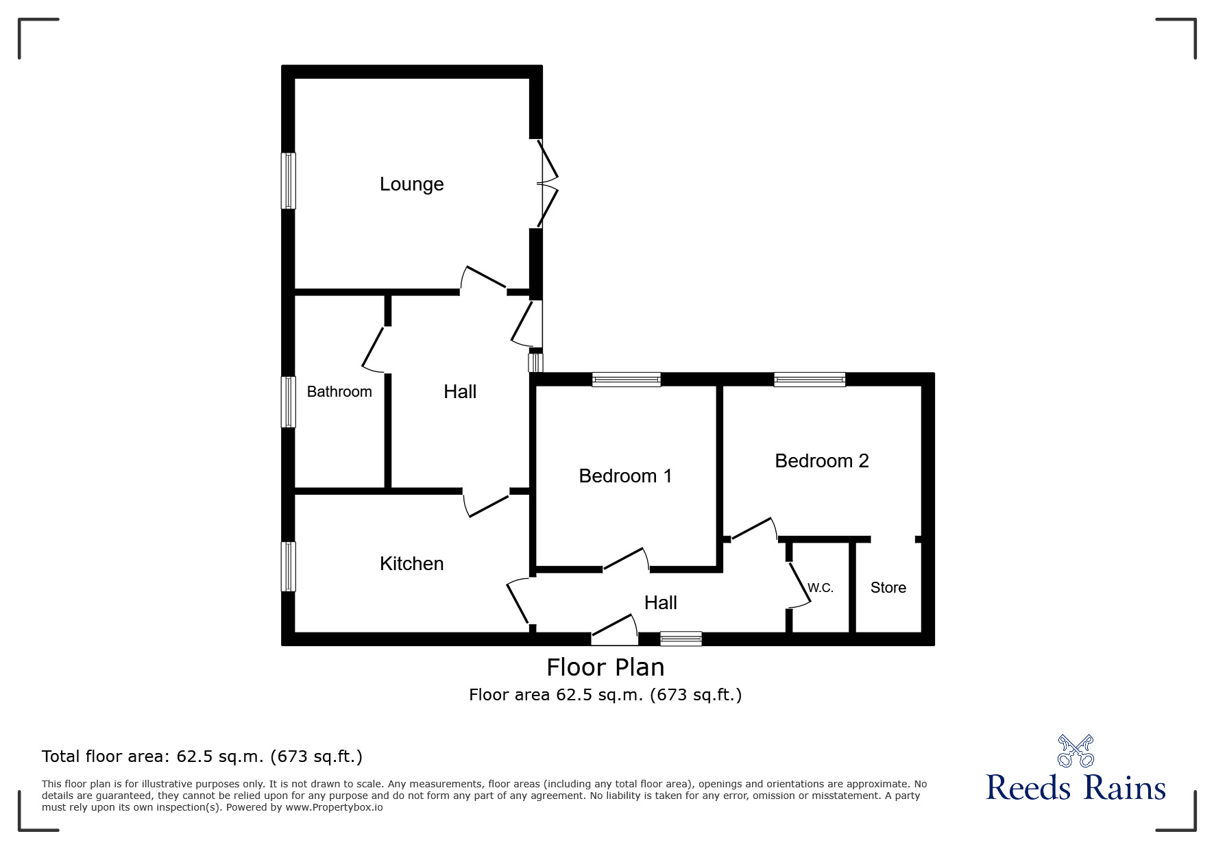Floorplan of 2 bedroom Semi Detached Bungalow for sale, Daisy Hill, Wyke, West Yorkshire, BD12