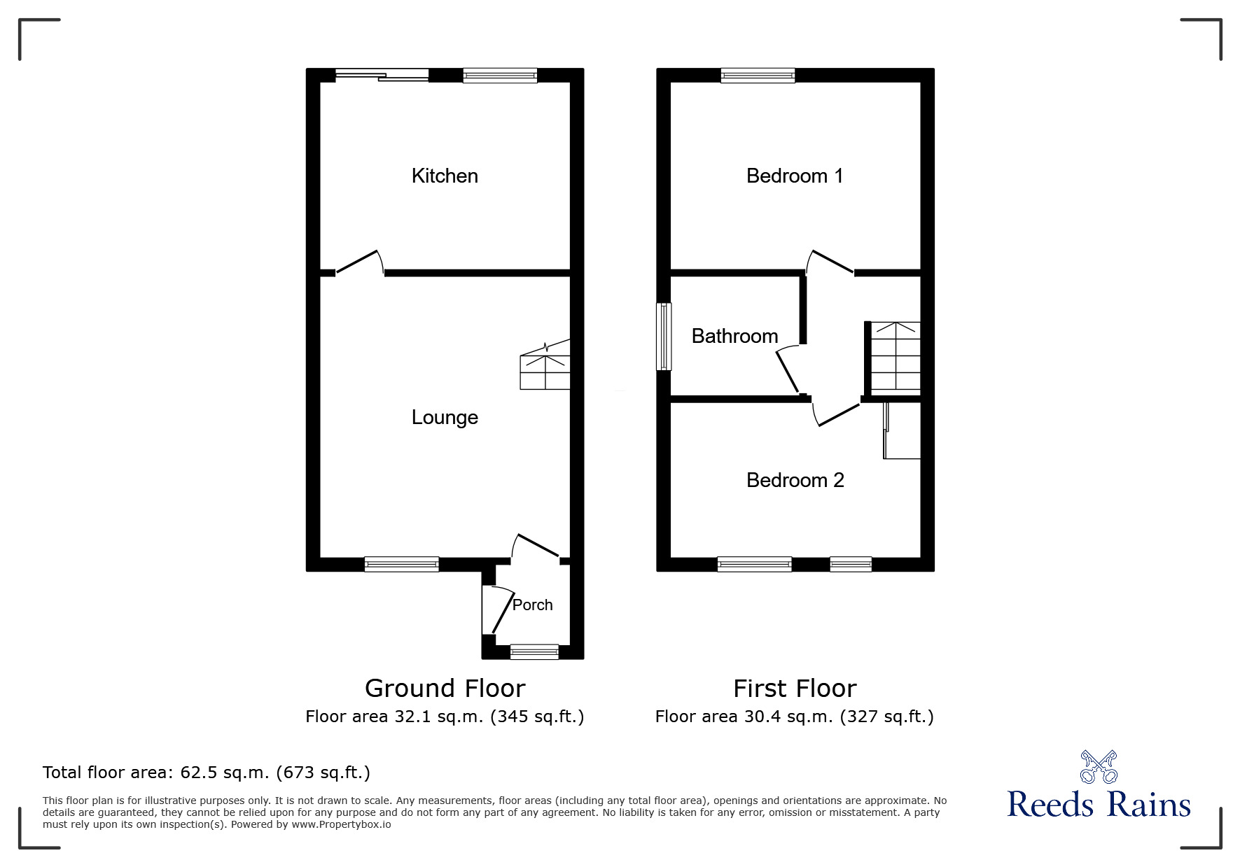 Floorplan of 2 bedroom Semi Detached House for sale, Hunsworth Lane, Cleckheaton, West Yorkshire, BD19