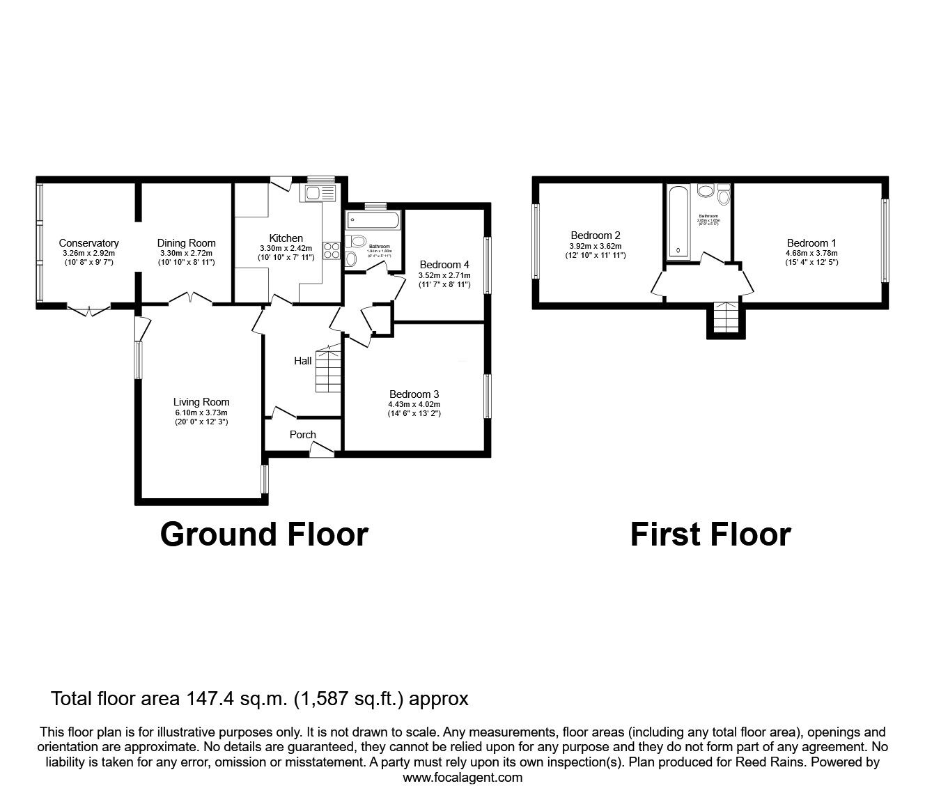 Floorplan of 4 bedroom Detached House for sale, Quaker Lane, Liversedge, West Yorkshire, WF15