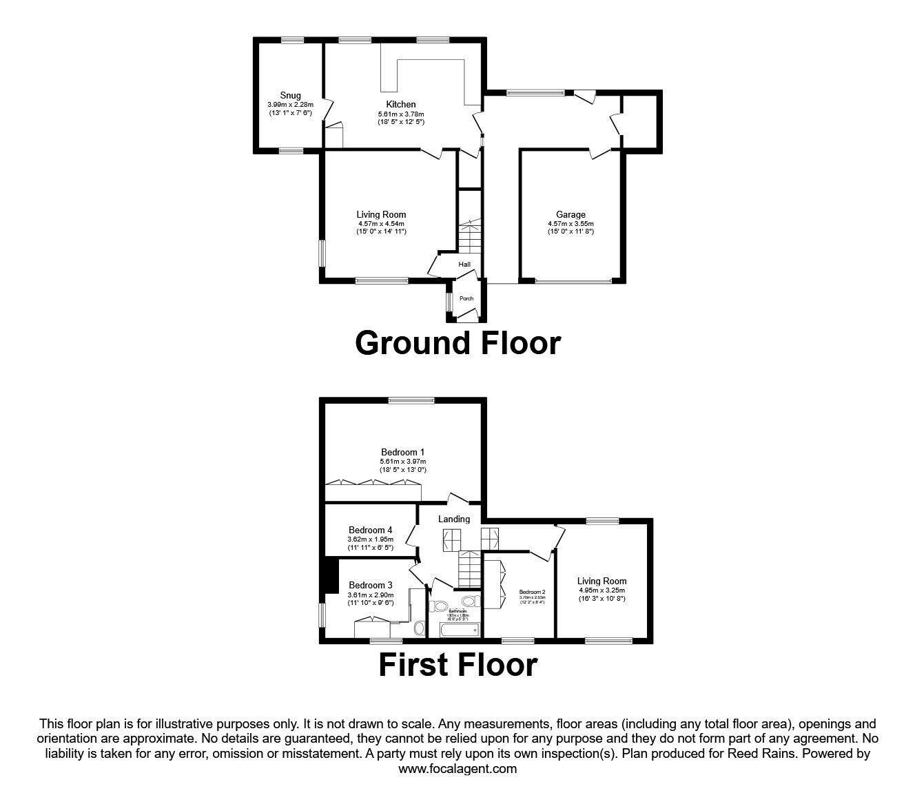 Floorplan of 5 bedroom Detached House for sale, Peep Green Road, Liversedge, West Yorkshire, WF15
