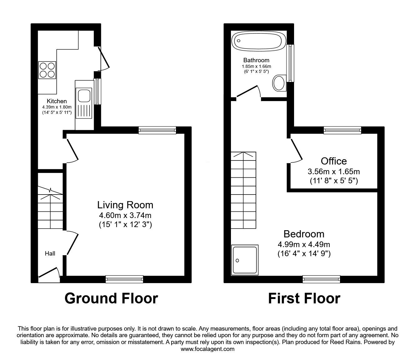 Floorplan of 2 bedroom Mid Terrace House for sale, Healey Lane, Batley, West Yorkshire, WF17