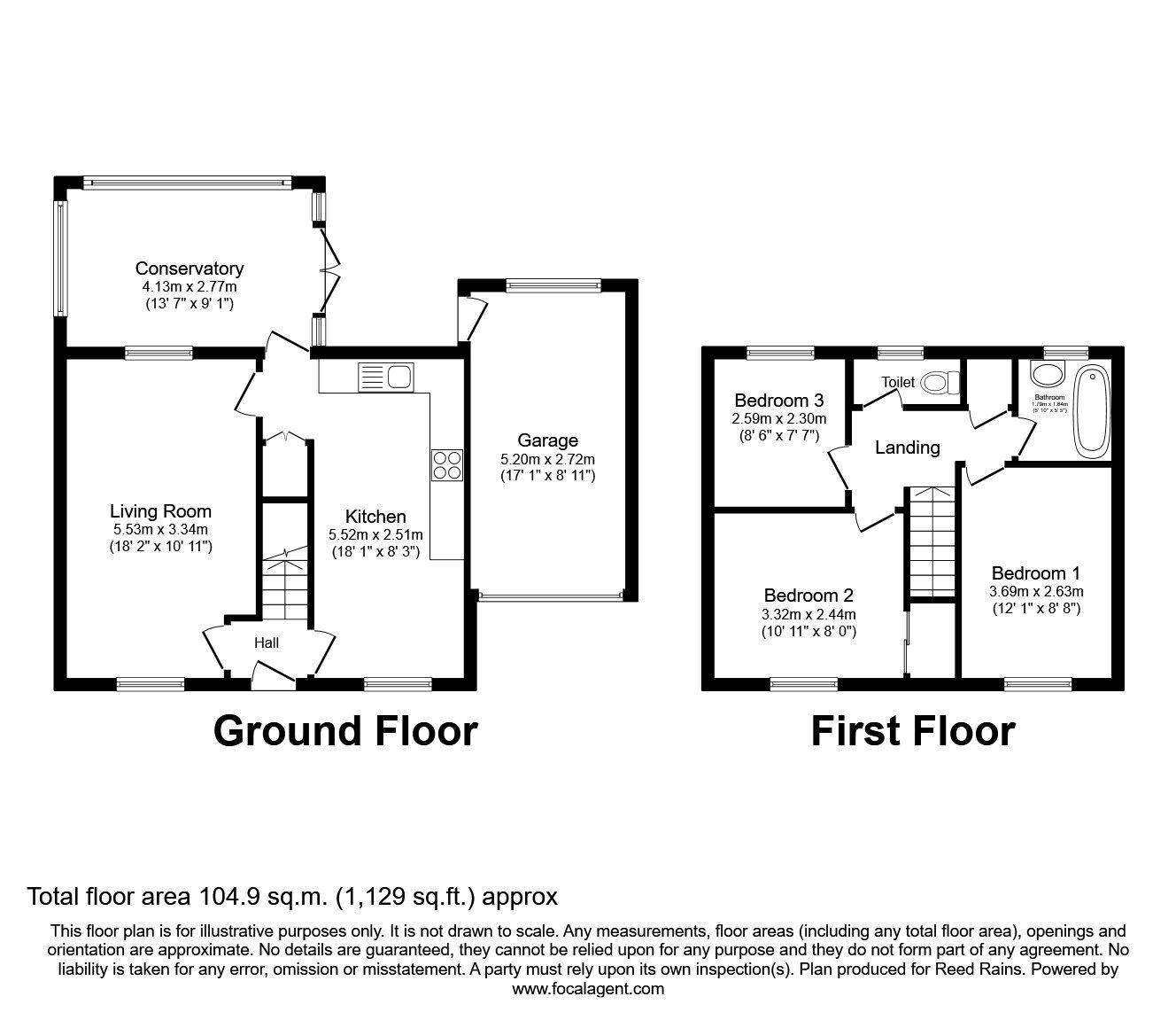 Floorplan of 3 bedroom Detached House for sale, Briar Close, Heckmondwike, West Yorkshire, WF16
