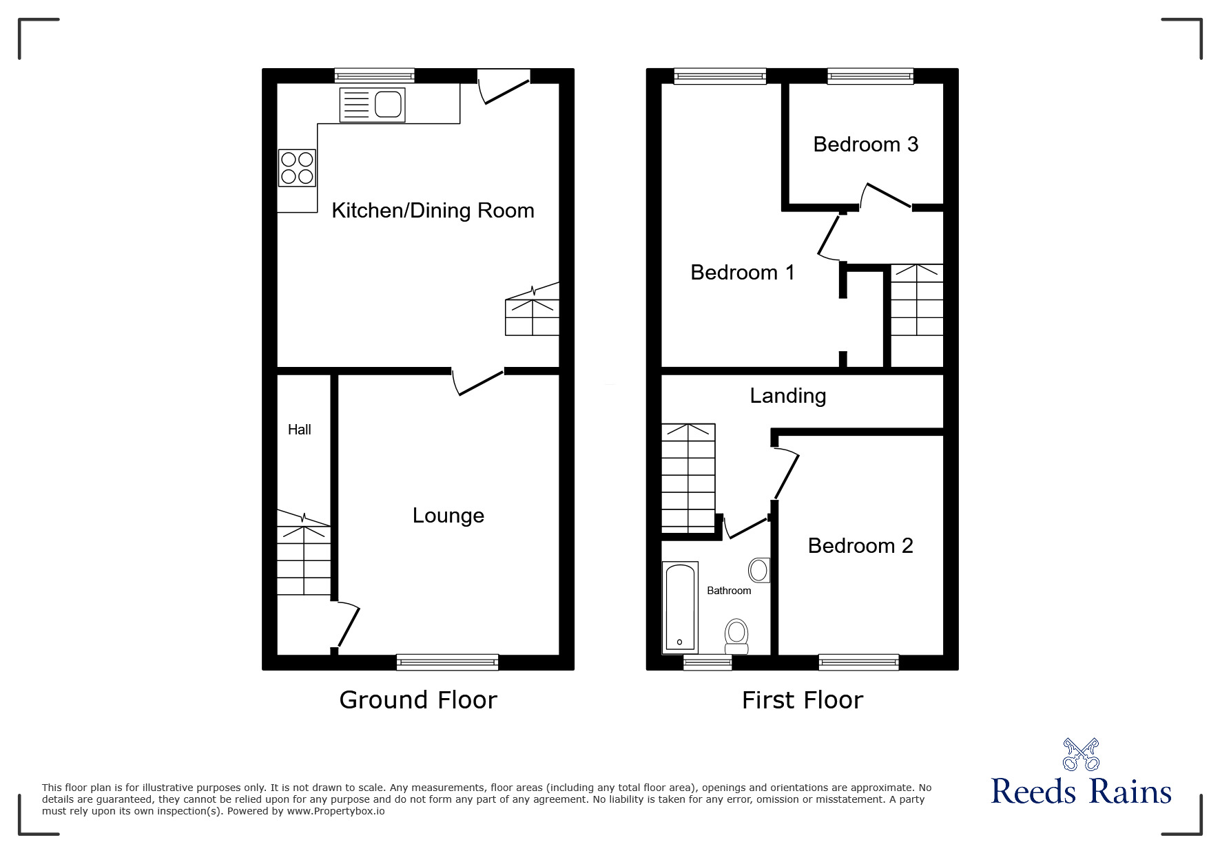 Floorplan of 3 bedroom Mid Terrace House for sale, Hollinbank Lane, Heckmondwike, West Yorkshire, WF16