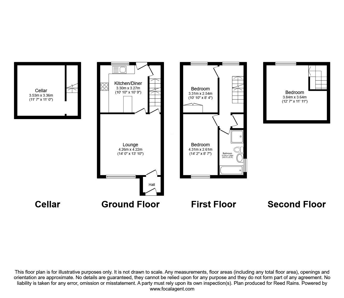 Floorplan of 3 bedroom End Terrace House for sale, Terry Road, Low Moor, West Yorkshire, BD12