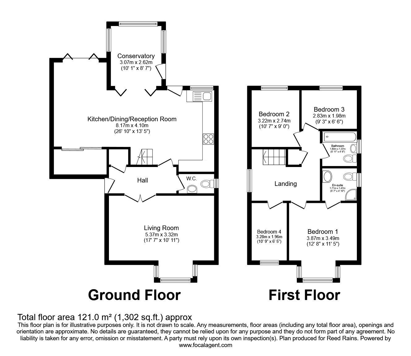 Floorplan of 4 bedroom Detached House for sale, Millstone Rise, Liversedge, West Yorkshire, WF15