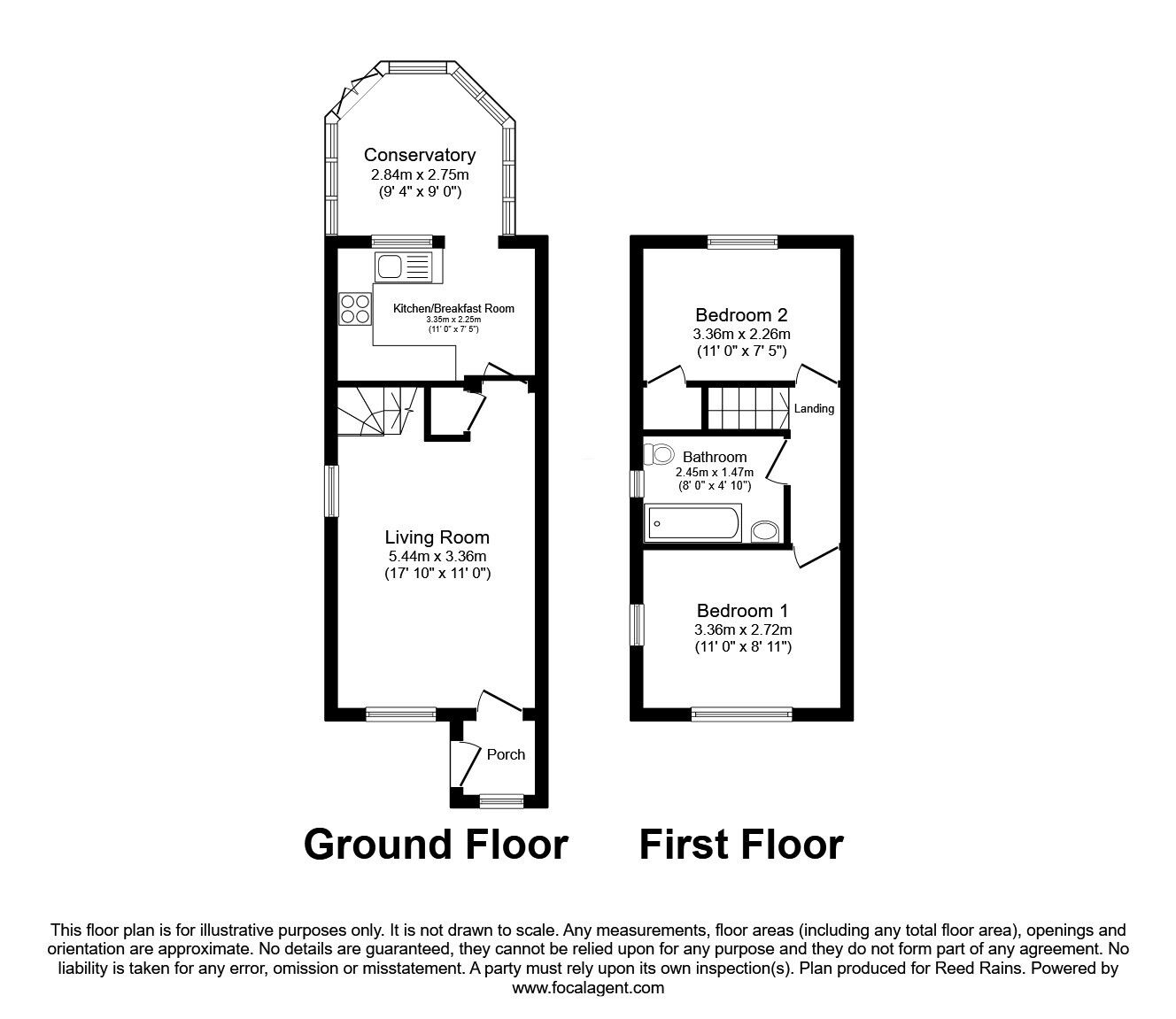 Floorplan of 2 bedroom Semi Detached House for sale, Clydesdale Drive, Bradford, West Yorkshire, BD6