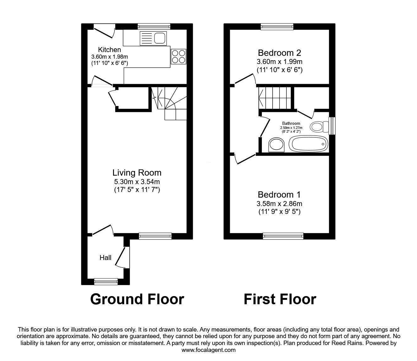 Floorplan of 2 bedroom Semi Detached House for sale, Hydale Court, Low Moor, West Yorkshire, BD12