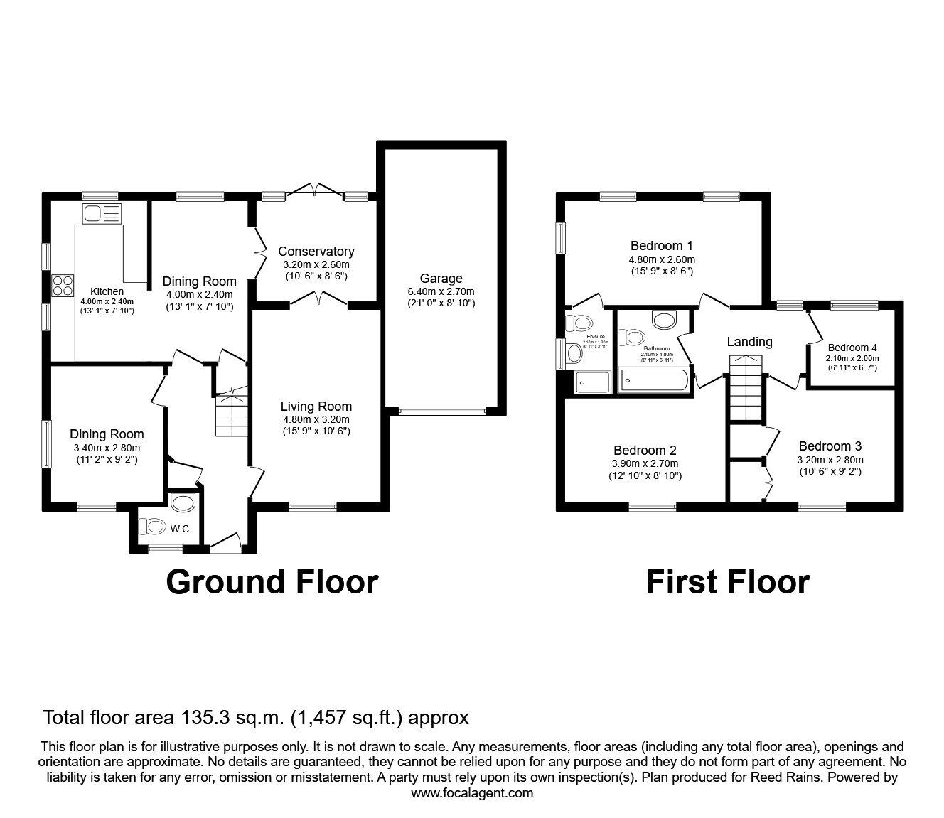Floorplan of 4 bedroom Link Detached House for sale, The Oaks, Leeds, West Yorkshire, LS10
