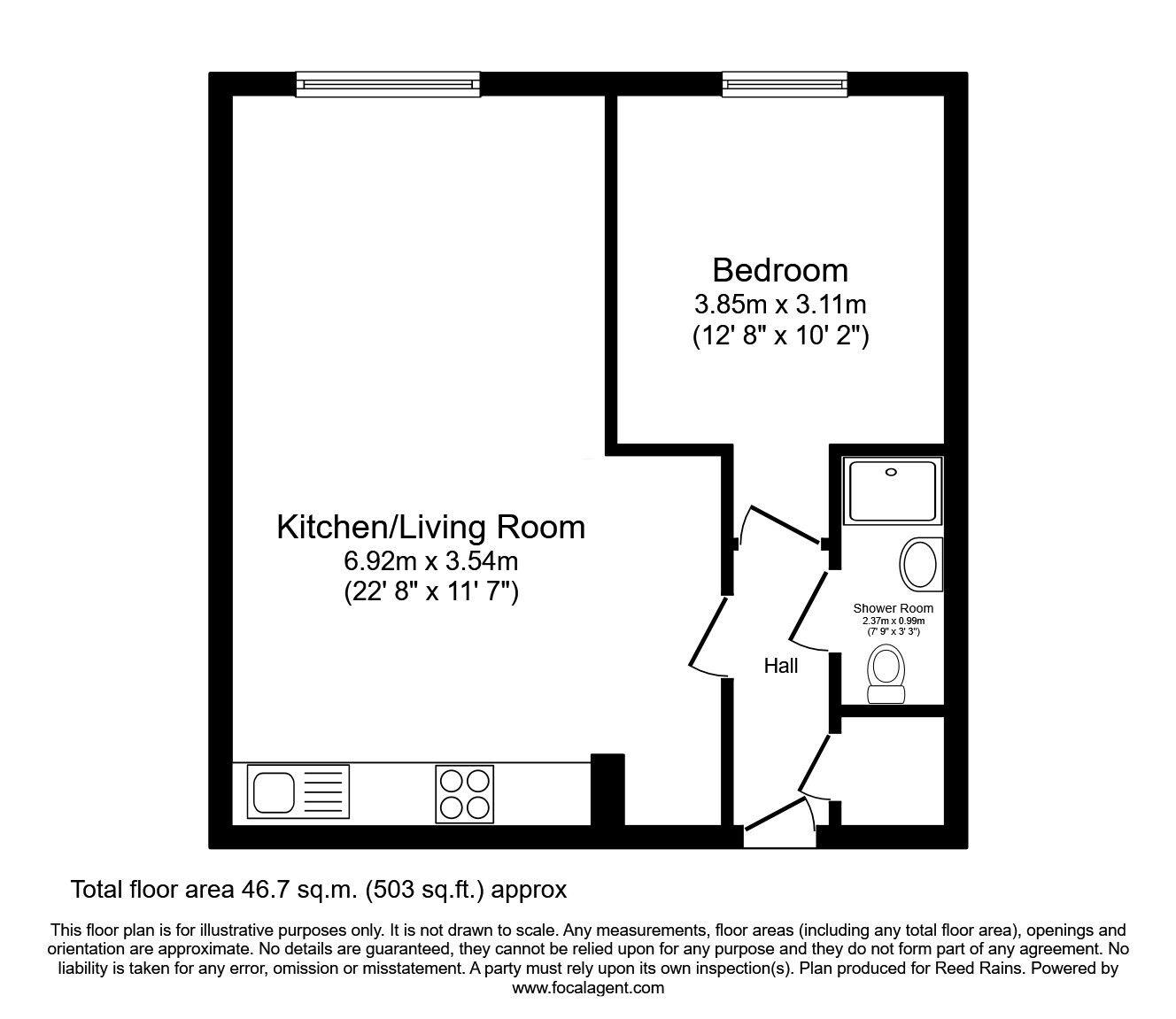 Floorplan of 1 bedroom  Flat for sale, Upper Blakeridge Lane, Batley, West Yorkshire, WF17