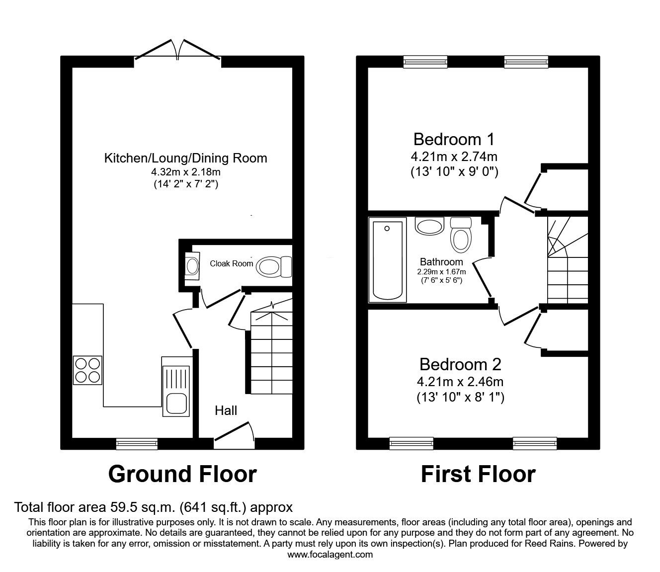 Floorplan of 2 bedroom Semi Detached House for sale, Pearson Street, Moorside, West Yorkshire, BD19