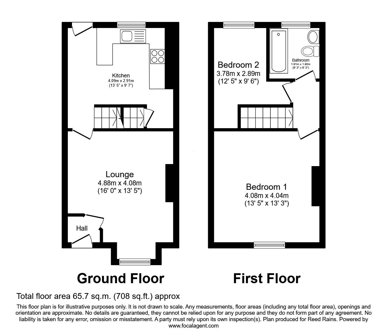 Floorplan of 2 bedroom Mid Terrace House for sale, Hawes Road, Bradford, West Yorkshire, BD5