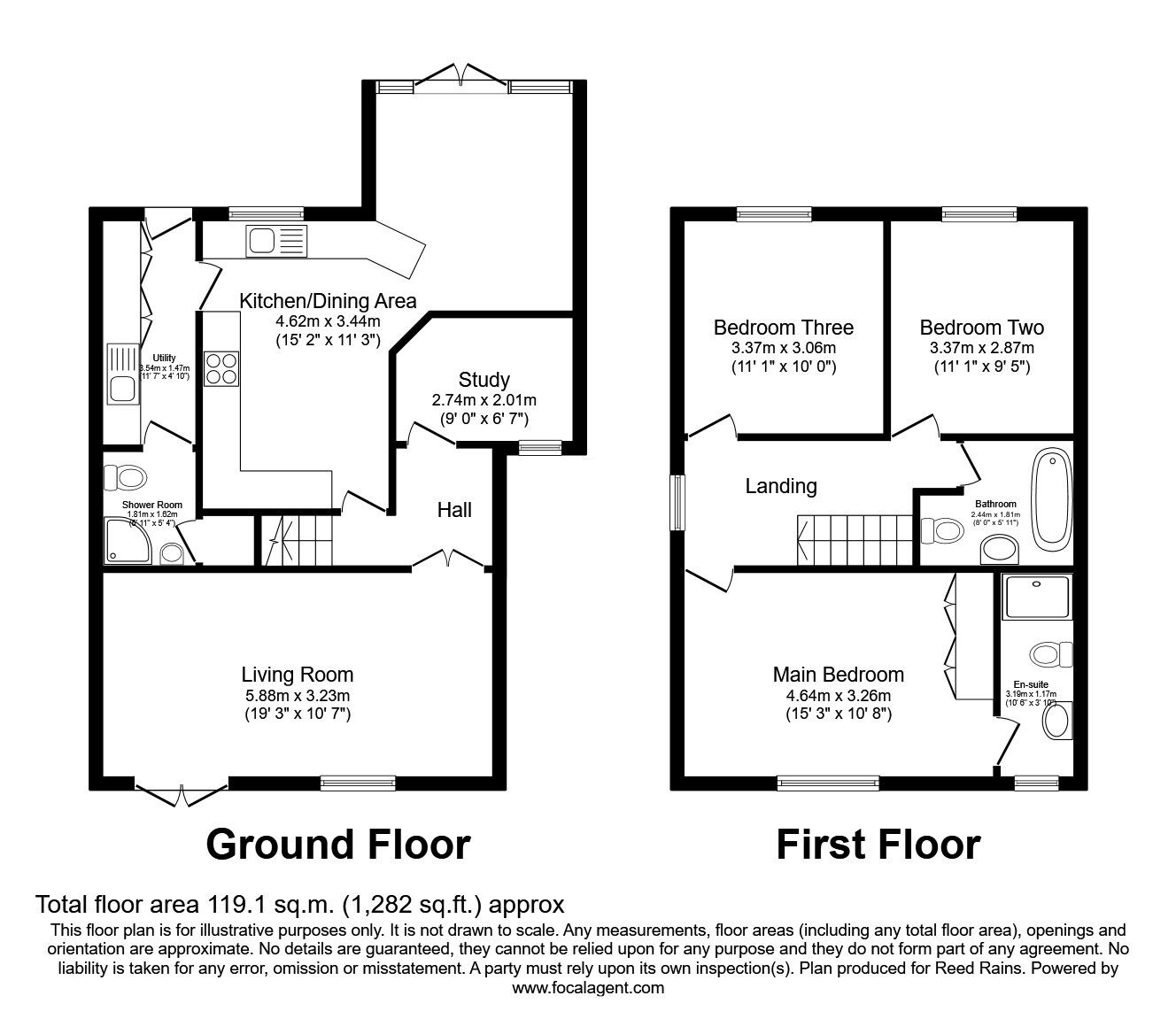 Floorplan of 3 bedroom Detached House for sale, Edward Street, Knowler Hill, West Yorkshire, WF15