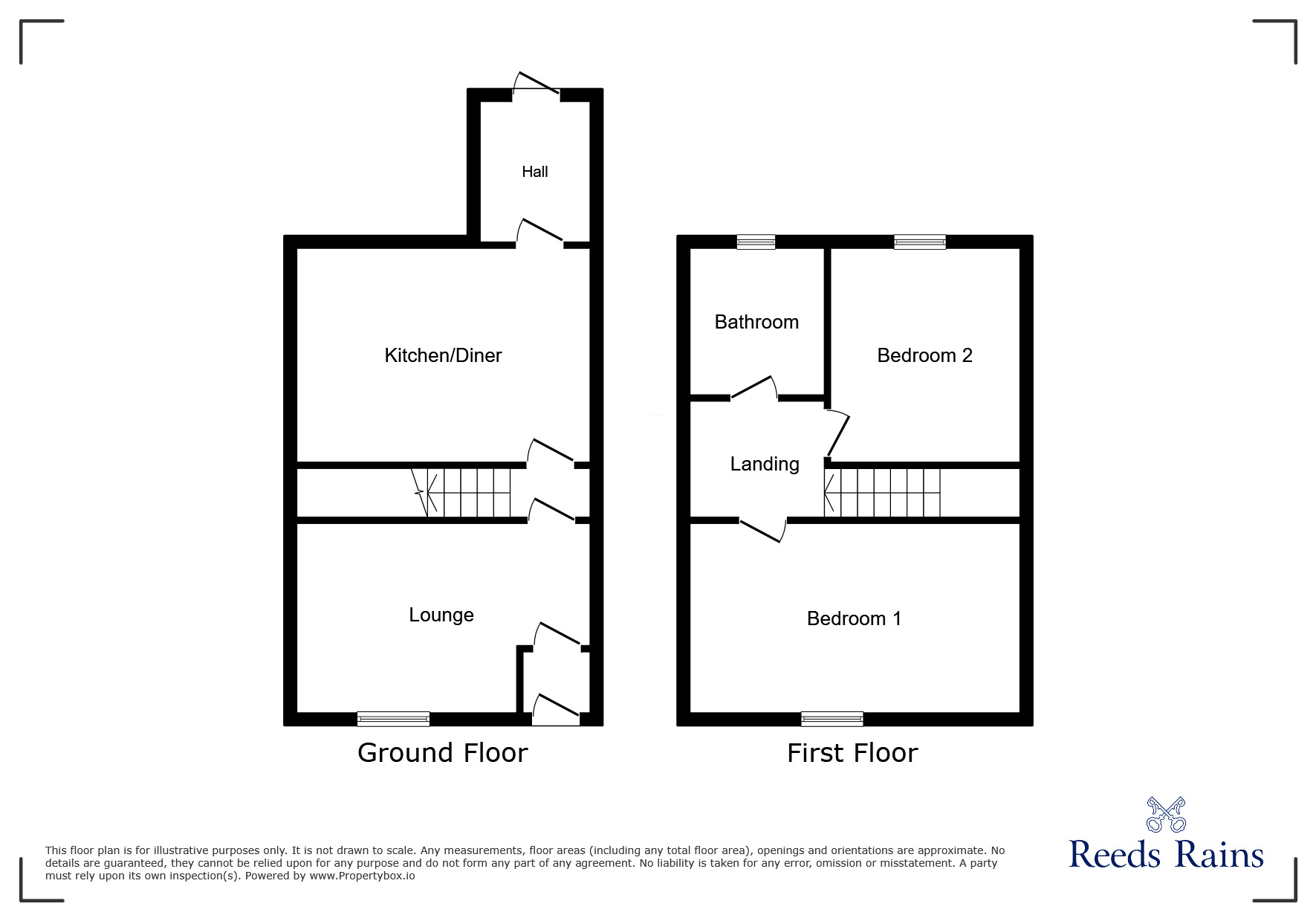 Floorplan of 2 bedroom Mid Terrace House for sale, Headlands Road, Liversedge, West Yorkshire, WF15