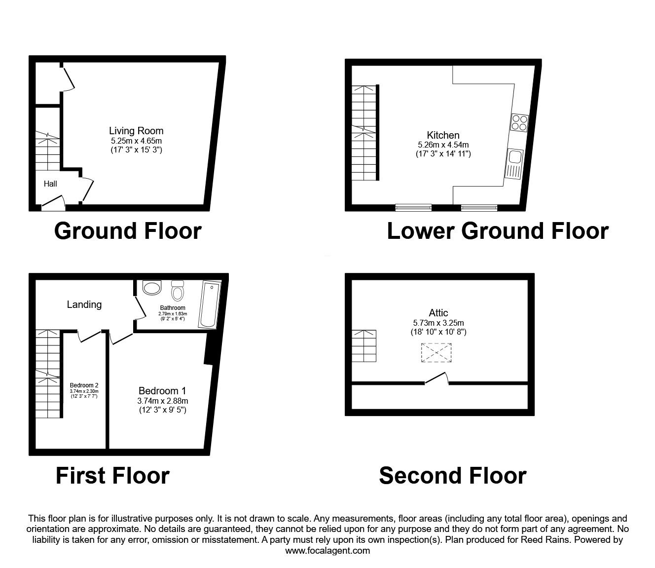 Floorplan of 2 bedroom End Terrace House for sale, Boxs Buildings, Batley, West Yorkshire, WF17