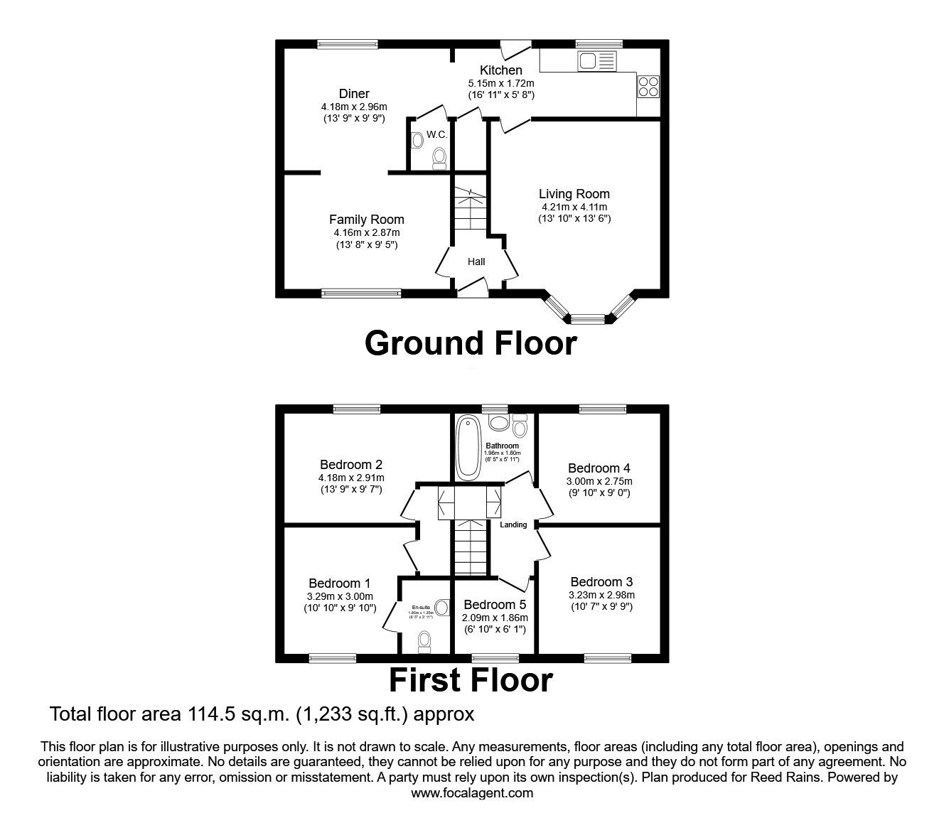 Floorplan of 5 bedroom Semi Detached House for sale, Huddersfield Road, Mirfield, West Yorkshire, WF14