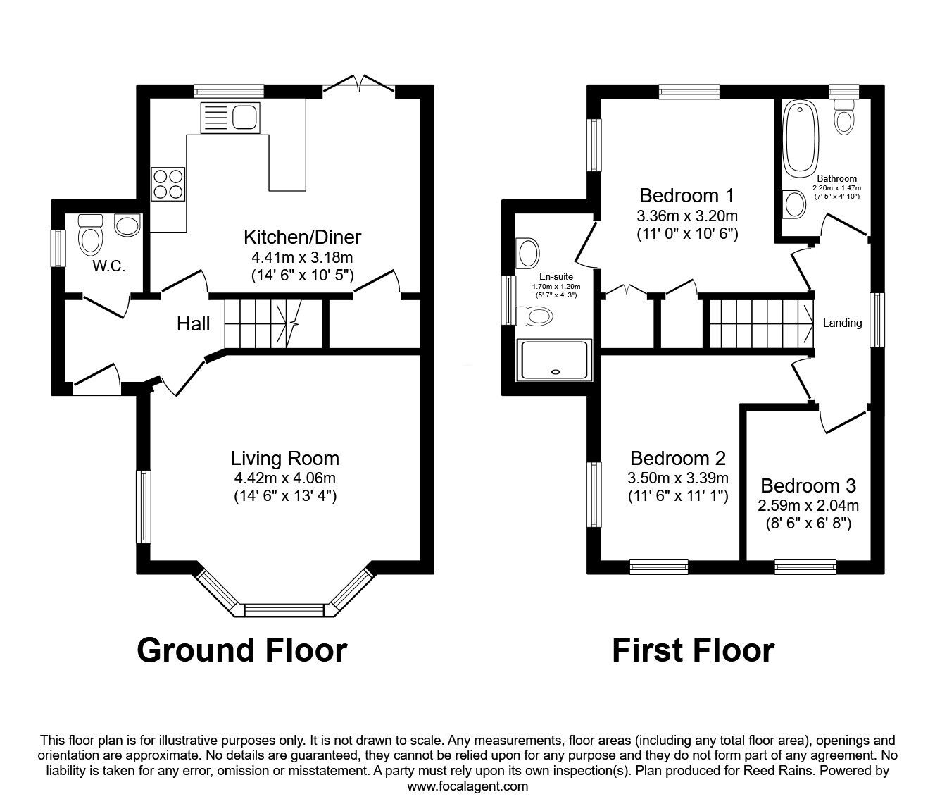 Floorplan of 3 bedroom Detached House for sale, Mallard Close, Heckmondwike, West Yorkshire, WF16