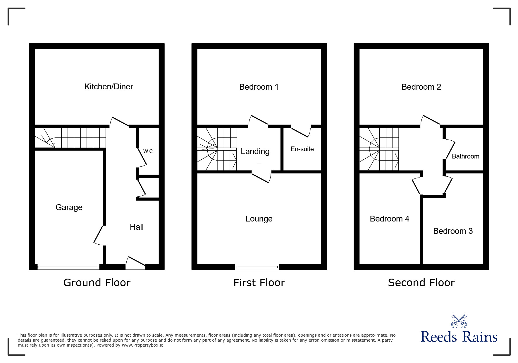 Floorplan of 4 bedroom Mid Terrace House for sale, Mallard Close, Heckmondwike, West Yorkshire, WF16