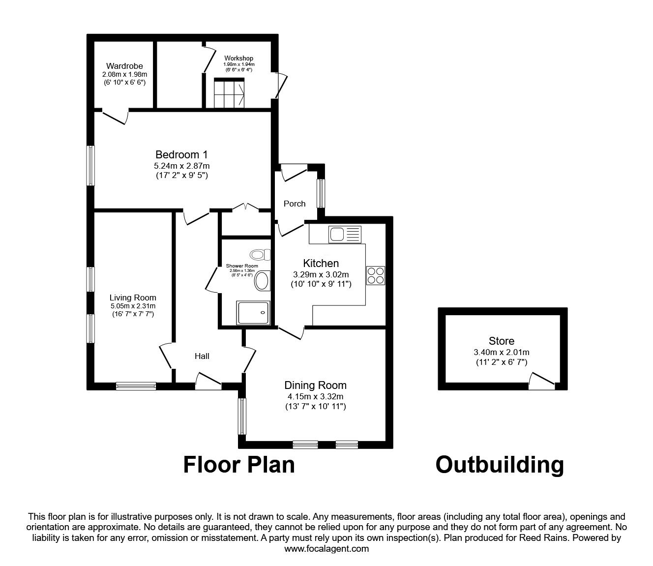 Floorplan of 1 bedroom Detached Bungalow for sale, Liversedge Hall Lane, Liversedge, West Yorkshire, WF15