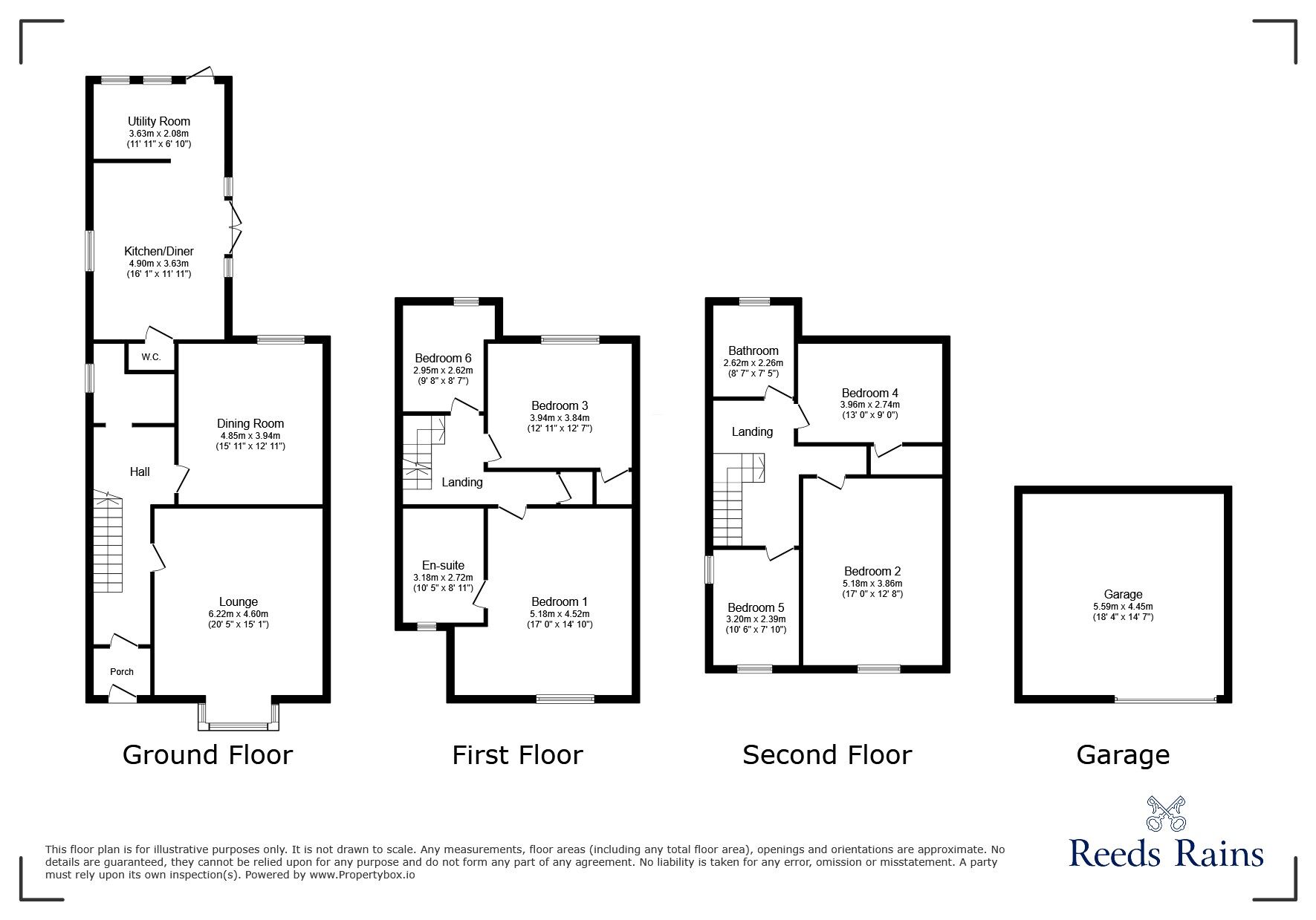 Floorplan of 6 bedroom Semi Detached House for sale, Whitcliffe Road, Cleckheaton, West Yorkshire, BD19