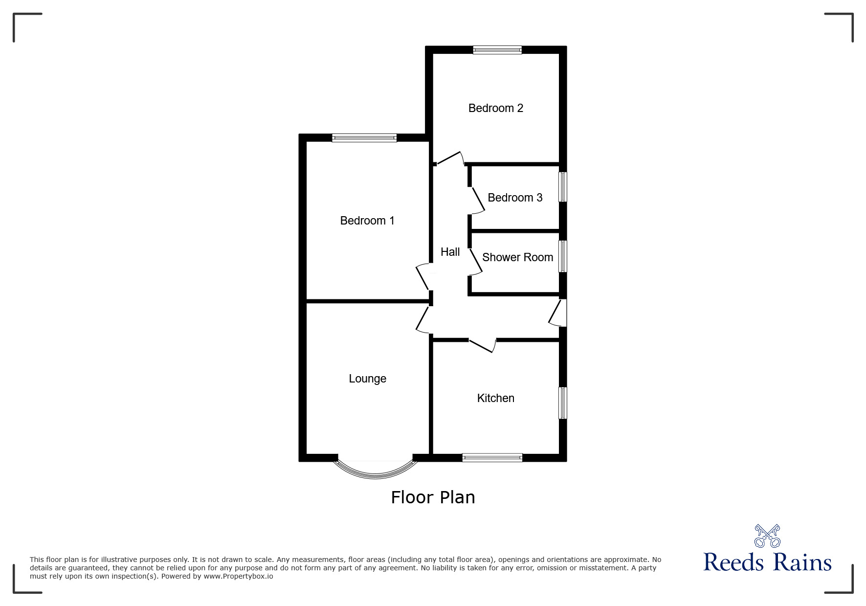 Floorplan of 3 bedroom Semi Detached Bungalow for sale, Pyenot Gardens, Cleckheaton, West Yorkshire, BD19
